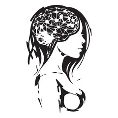 Beauty with Brains Logo Vector Design & Intelligence and Beauty Logo Template