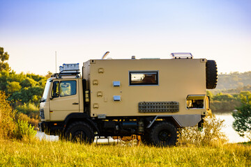 Offroad camper 4x4 truck on nature © anetlanda