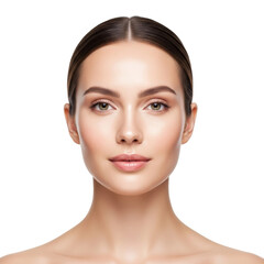 Portrait of a Beautiful Woman with Smooth Skin and Natural Makeup