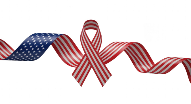 American flag awareness ribbon creating patriotic symbol for unity and support