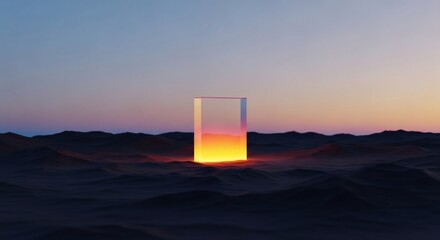 Glowing Monolith Desert Dawn.