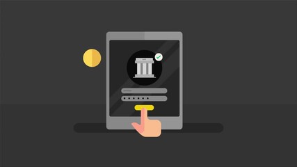 Customers use mobile banking application protected with a password to make safe and secure online payment and transaction.