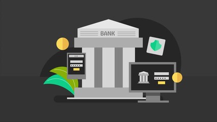 People uses internet banking services and mobile banking application for safe and secure online payment, transactions, deposits and investments.