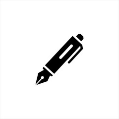 Black Pen Icon Representing Writing, Drafting, Education, Signing Documents, Creative Content, Professional Authorship, and Official Documentation