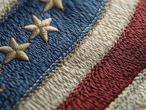 Celebrate American heritage with this patriotic stars and stripes embroidery detail perfect for designs