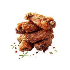 Stack of crispy fried chicken wings