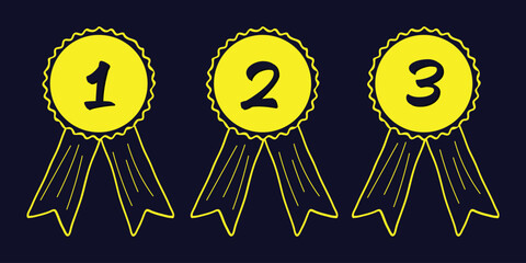 Gold 1st 2nd 3rd Place Award Ribbons