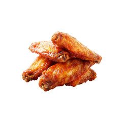 Four tasty hot wings on black