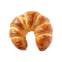 Golden brown croissant on black background