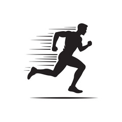 A dynamic running pose silhouette capturing the trending fitness movement