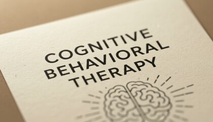 Minimal design card about cognitive behavioral therapy highlights modern mental health care trend and support for anxiety during world mental health day