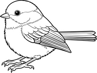 Obraz premium Bird coloring page illustration of a cute bird for kids and adults eps silhouette