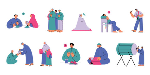 Ramadan Daily Moments Illustration Pack