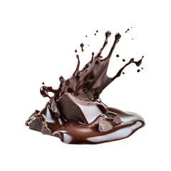 Chocolate chunks with splash on black