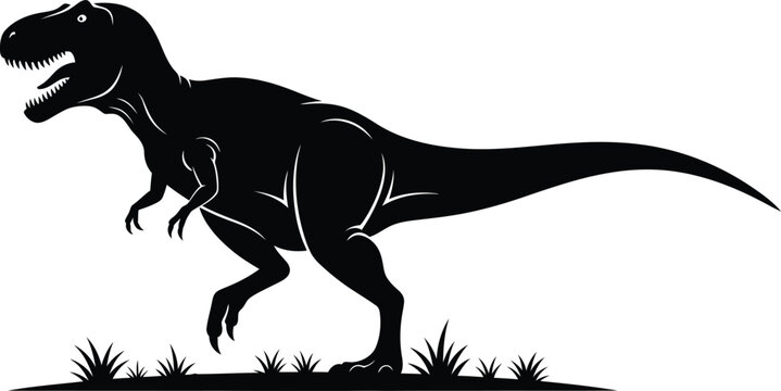 Download t rex dinosaur silhouette vector illustration design art eps