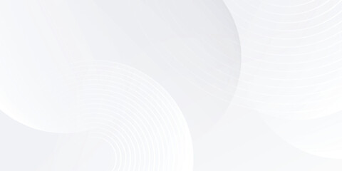 Simple white background with white circle lines digital future modern abstract