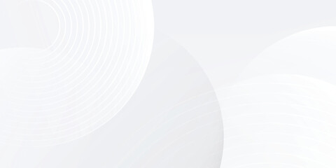 Simple white background with white circle lines digital future modern abstract