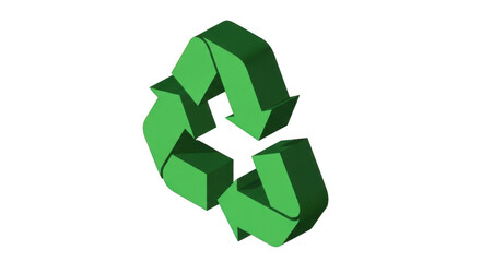 Vibrant Green 3d Recycling Symbol For Sustainability