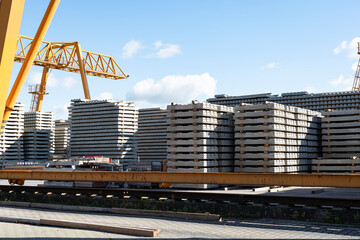 Betonschwellen f&uuml;r den Gleisbau bei der Bahn