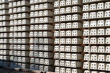 Betonschwellen für den Gleisbau bei der Bahn