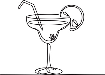 PChampagne Flute with Bow Ribbon Line Art Illustrationrint