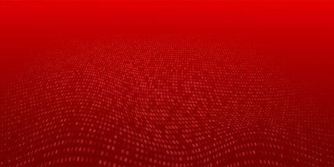 Red diagonal geometric shape with halftone. Modern fiber textured vector.