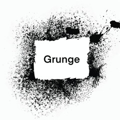 Grunge splatter frame abstract black ink splash vector design perfect for backgrounds and textures