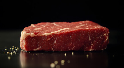Fototapeta premium raw beef steak on black