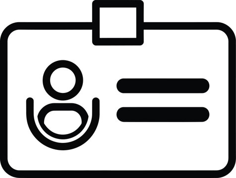 Id card vector icon identification badge employee pass access outline eps silhouette