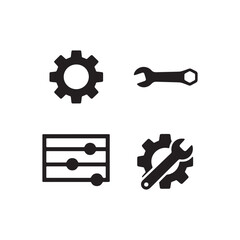 settings icon. Vector icon isolated on white background.