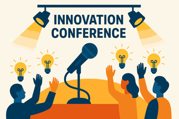 Innovation conference: diverse audience engaging with creative ideas and inspiration