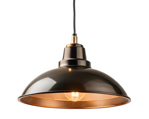 Industrial pendant light fixture isolated on transparent background