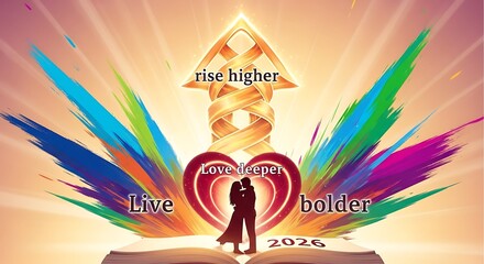 Rise higher love deeper 2026 live bolder book heart couple arrow future goals inspiration vision