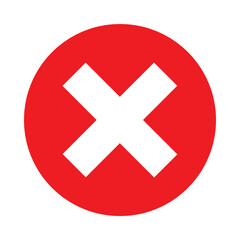 Red cancel Icon for error or close action