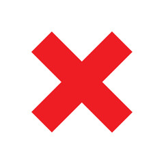 Obraz premium Red cross mark icon symbol for error cancel or delete