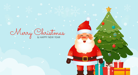  Christmas background with Santa