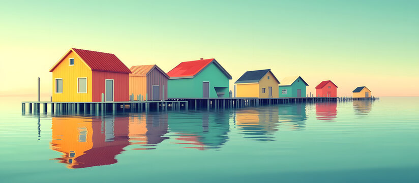 colorful houses on the river