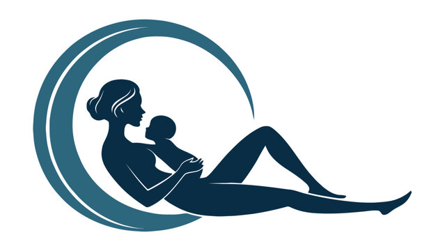 Elegant mother embracing newborn child symbol of love and nurturing motherhood journey vector art
