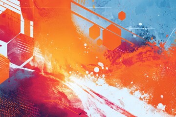 Obraz premium Bright Energetic Background Geometry Spray Paint Texture Urban Street Art Graffiti Style Design