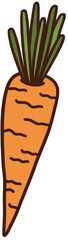Simple Carrot Hand Drawn Vector Illustration