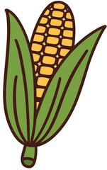 Simple Corn Hand Drawn Vector Illustration