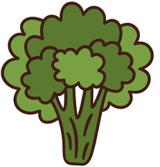 Simple Broccoli Hand Drawn Vector Illustration