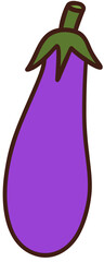 Simple Eggplant Hand Drawn Vector Illustration