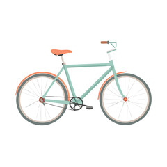 Vintage road bicycle illustration isolated on white background for travel and sport transport vector