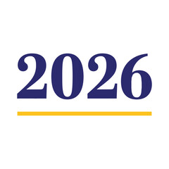 2026 Year Number Text Graphic Design Element Underline