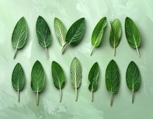 Green leaves, textured background, natural, fresh scene