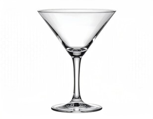 Clear martini glass on white. Simple, elegant shape