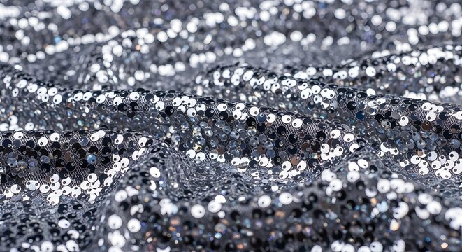 Elegant silver and black sequin background for festive or fashion design