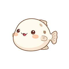 Obraz premium Cute Fugu Cartoon Very Cool
