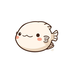 Obraz premium Cute Fugu Cartoon Very Cool